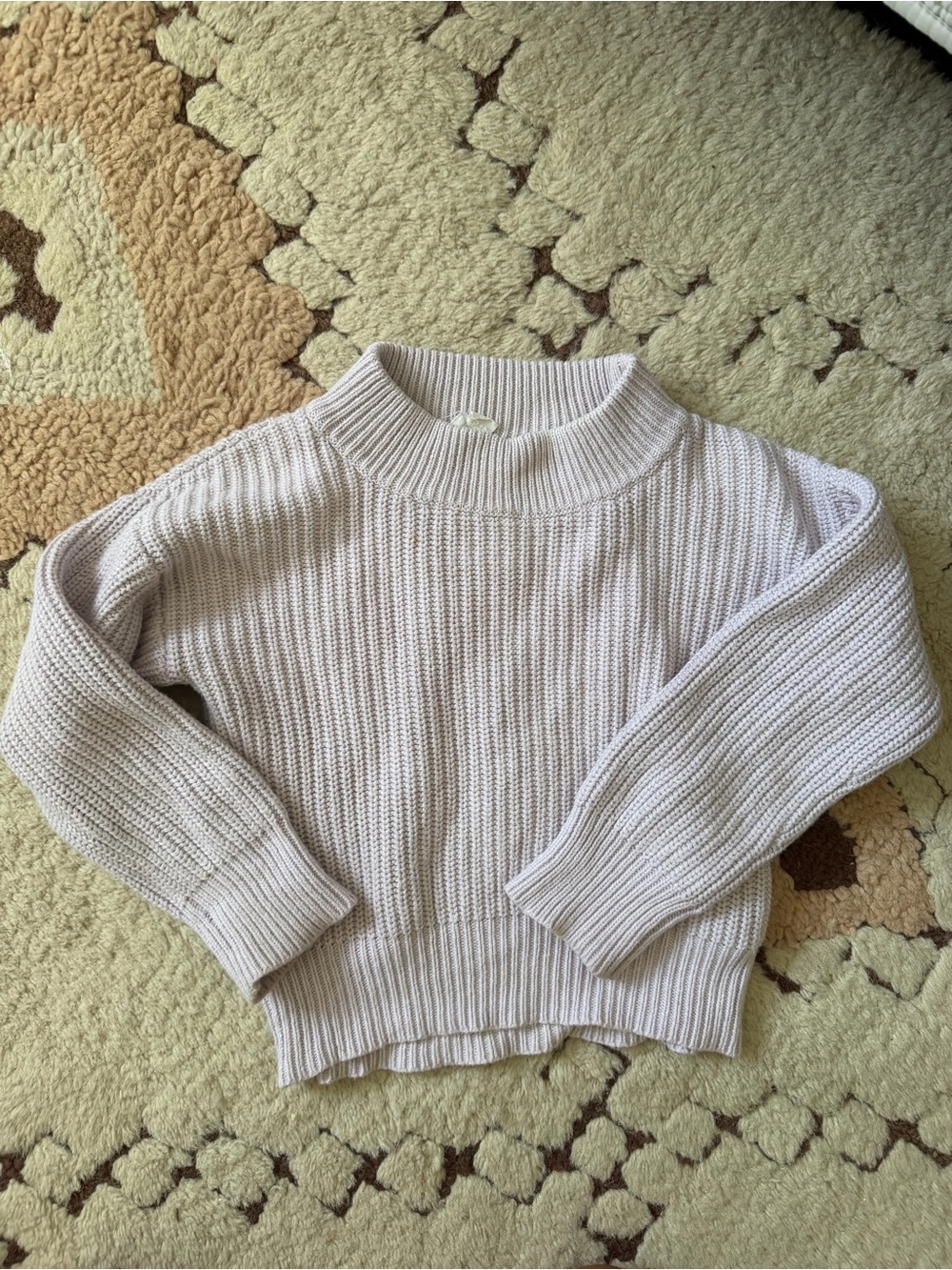 Jamie Kay Cream Ribbed Mock Neck Sweater size 2